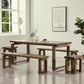 Modern 1/2/3/5 Pieces Dining Set Rectangle Double Pedestal Dinette Set in Natural Clearhalo 'Dining Room Sets' 'Dining Tables & Seating' 'dining_room_set' 'furn' 'furn_dining_room_set' 'Furniture' 'Kitchen & Dining Furniture' 1200x1200_c27c9fe2-32fb-4dfa-8593-ca1204620aae
