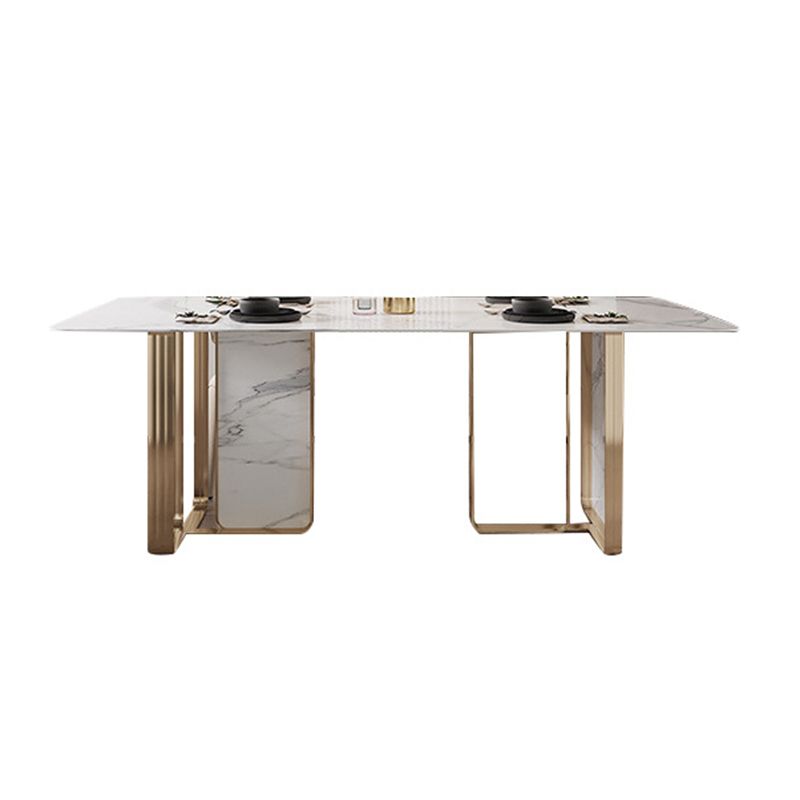 1/2/5/7 Stücke Designer -Stil Rechteck Ess Set Sintered Stone Top Dinette Tischset Set