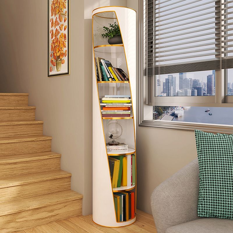 Standard Closed Back Bookshelf Glam Plastic Bookcase with Shelves