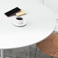Minimalist White and Black Round Table with Tulip Style for 4 Person Clearhalo 'Dining Tables & Seating' 'Dining Tables' 'dining_table' 'furn' 'furn_dining_table' 'Furniture' 'Kitchen & Dining Furniture' 1200x1200_c27db952-ac20-4e68-9dcc-e8aa0ef85d98