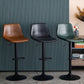 Modern Style Adjustable Backrest Counter Stool with Leather Cushion and Metal Base