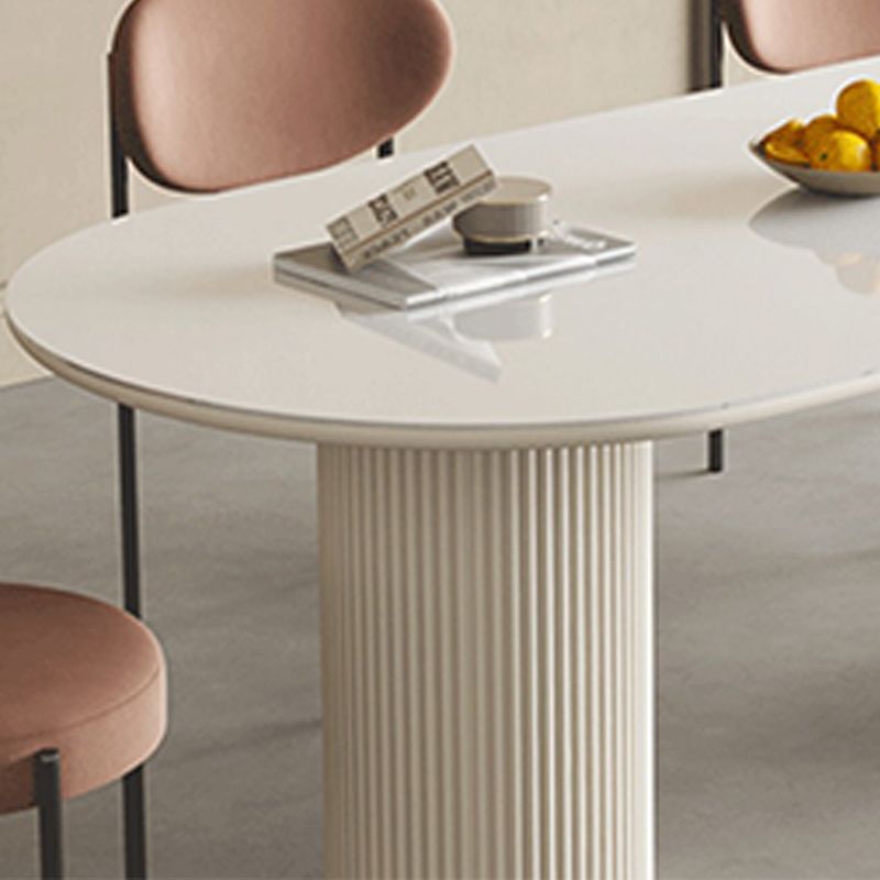 Mesa de pizarra y metal estilo glam sencilla casa de comedor ovalado en casa simple