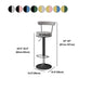 Glam Liftable Backrest Counter Stool Steel Kitchen Bar Stool with Cushion and Pedal Clearhalo 'Bar Furniture' 'Bar Stools' 'bar_stools' 'furn' 'furn_bar_stools' 'Furniture' 'furniture_bar_stools' 'Kitchen & Dining Furniture' 1200x1200_c280f96a-813f-4806-82f9-c154913b70df