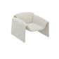White Wool Curved Sofa Nordic 39.4" D Armless Sofa with Pillows
