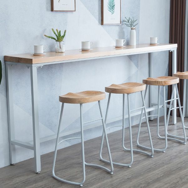 Set tavolo da bar moderno Set da bistrot rettangolare in legno massello di pino da 1/2/5 pezzi