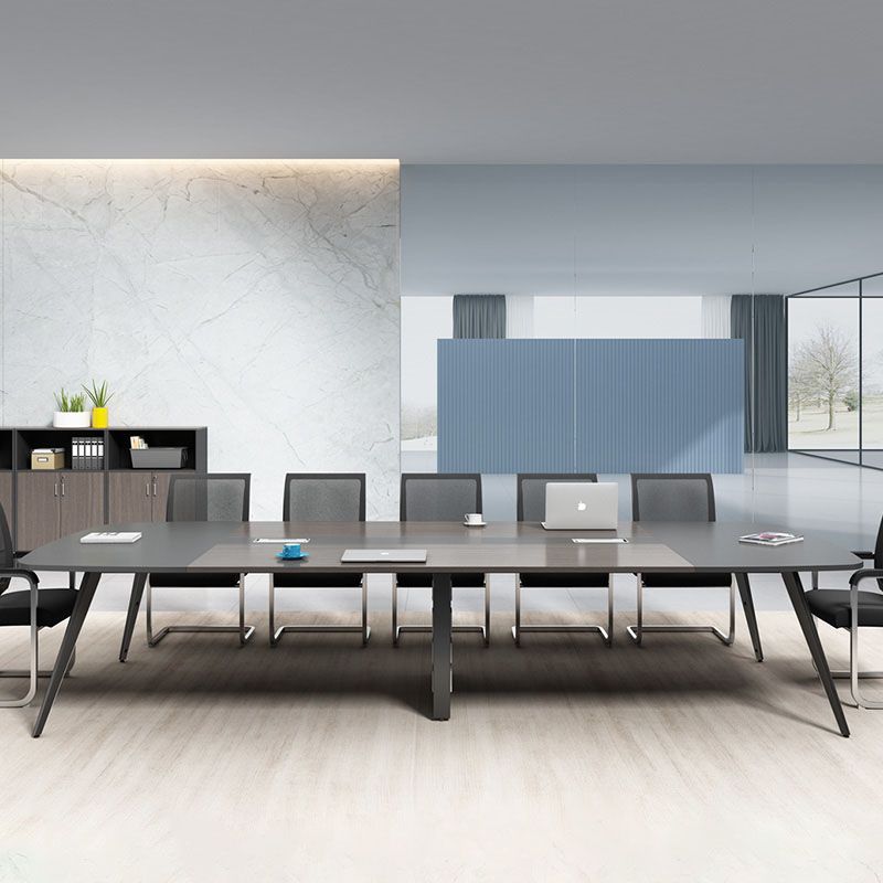 Contemporary Office Desk with Cable Management Black Manufactured Wood Rectangular Desk Clearhalo 'furn' 'furn_office_desk' 'Furniture' 'Office Desks' 'Office Furniture' 'office_desk' 1200x1200_c283b326-b428-4c3c-aa31-c3544b52b1aa