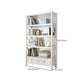 Standard Wooden Bookshelf Closed Back Contemporary Bookcase with Drawers