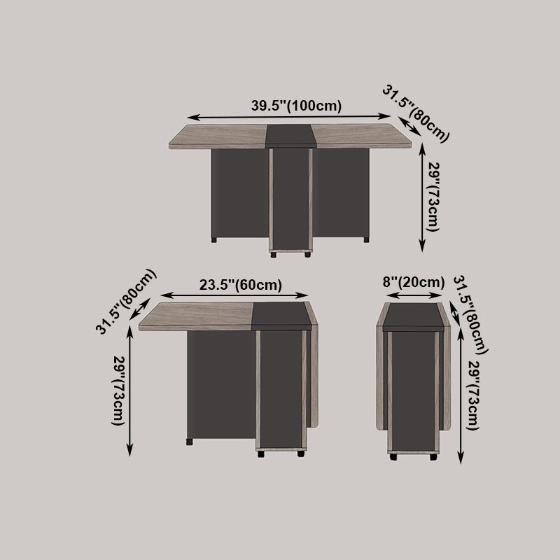 39.4''L Rectangle Mid-Century Modern Dining Table Drop-Leaf Table for Home (only table) Clearhalo ' dining_table' 'Dining Tables & Seating' 'Dining Tables' 'furn' 'furn_dining_table' 'Furniture' 'furniture_dining_table' 'Kitchen & Dining Furniture' 'kitchen&dining_furn' 'kitchen' 'kitchen_dining_table' 1200x1200_c284922c-4fba-413f-8527-5e76e51b7830