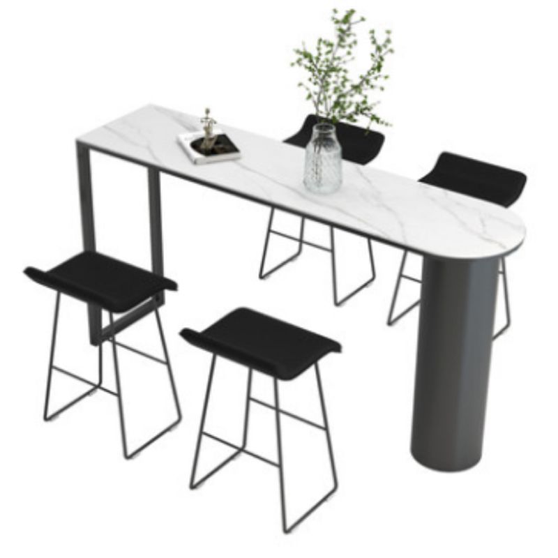 Minimalism Bar Table 42-inch Height Stone Top and Metal Base Bistro Table Clearhalo 'Bar Furniture' 'Bar Tables' 'bar_tables' 'furn' 'furn_bar_tables' 'Furniture' 'furniture_bar_tables' 'Kitchen & Dining Furniture' 1200x1200_c284bd05-3f93-4dec-a077-025d874d527c