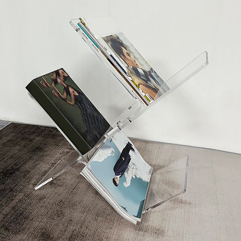 Modern Antique Finish Shelf Bookcase Acrylic Book Shelf with Shelves Clearhalo 'Bookcases' 'furn' 'furn_bookcases' 'Furniture' 'Office Furniture' 1200x1200_c2867d91-fa9a-4552-8fbe-238bc7a22c7d