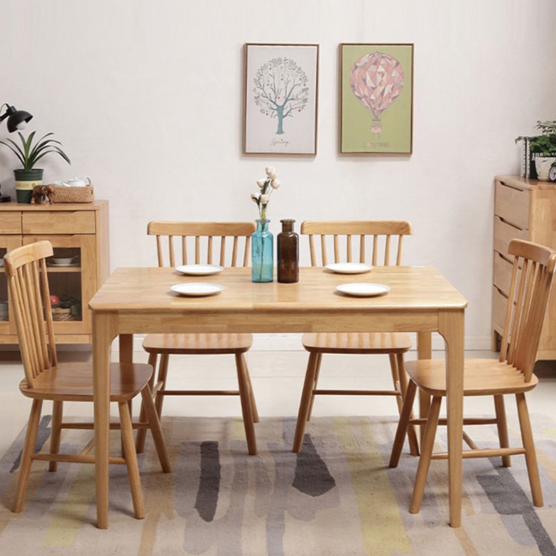 Contemporary Rectangle Dining Table Rubberwood Solid Wood Table with 4 Legs Clearhalo ' dining_table' 'Dining Tables & Seating' 'Dining Tables' 'furn' 'furn_dining_table' 'Furniture' 'furniture_dining_table' 'Kitchen & Dining Furniture' 'kitchen&dining_furn' 'kitchen' 'kitchen_dining_table' 1200x1200_c286d548-0f5d-4c22-8ca6-dcbfa61aa3d3