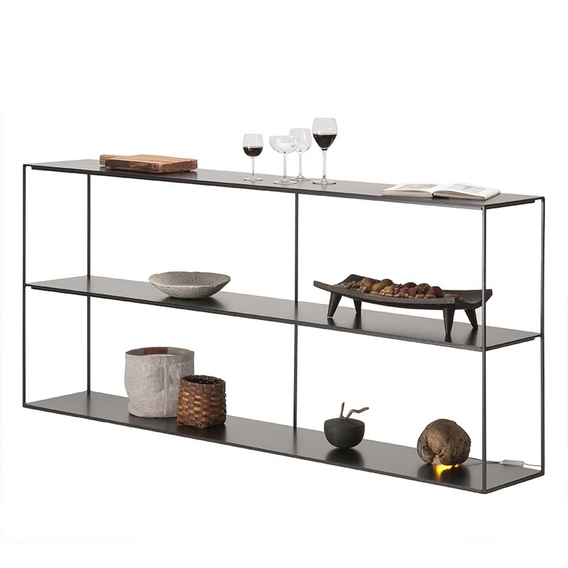 Tavolo da console rettangolare moderna tavolo di divano console in metallo in bianco/nero