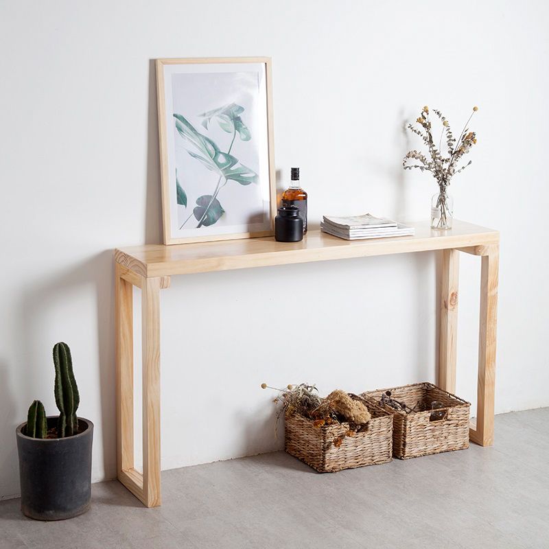 Industrial Rectangle Bistro Bar Desk Pine Solid Wood Bistro Table with Sled Base Clearhalo 'Bar Furniture' 'Bar Tables' 'bar_tables' 'furn' 'furn_bar_tables' 'Furniture' 'Kitchen & Dining Furniture' 1200x1200_c2881091-8f7b-436d-8075-106fed4cc0cc