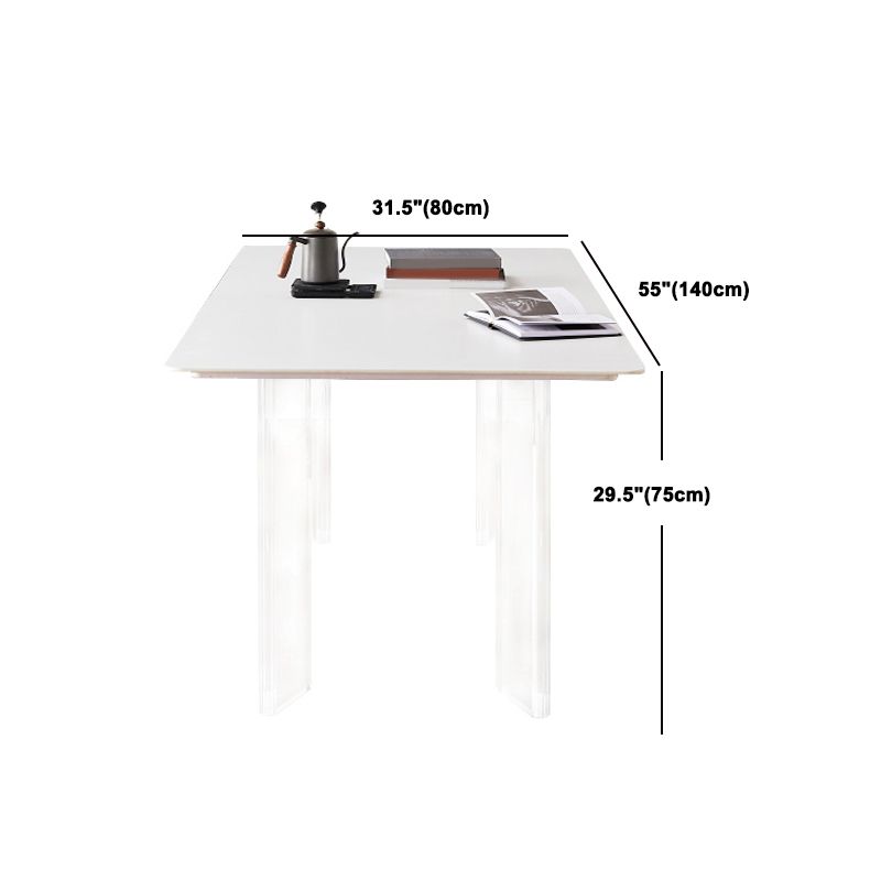 Mesa de comedor rectangular Juego de mesa de base de acrílico 1/2/5 PCS con sillas laterales