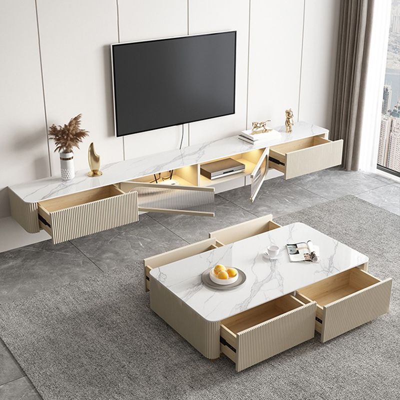 Contemporary Media Console Floating Stone Stand Console with Doors Clearhalo 'furn' 'furn_tv_stands_entertainment_centers' 'Furniture' 'Living Room Furniture' 'TV Stands & Entertainment Centers' 'TV Stands & Media Storage Furniture' 'tv_stands_entertainment_centers' 1200x1200_c28a2598-5e41-4d88-a01d-e301e3d24620