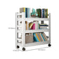 Metal Standard Bookshelf Modern Rectangle Bookcase with Casters