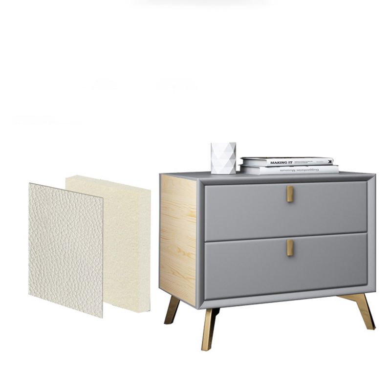 Zeitgenössischer Betten Nachttisch Leder am Nachtschrank mit Schubladen