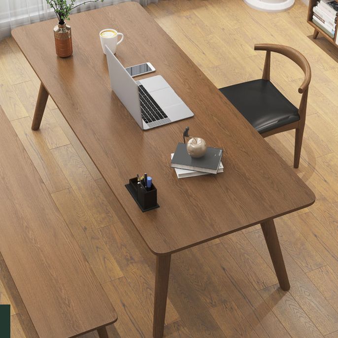 Modern Solid Wood Writing Desk Parsons Base 29.53" Tall Brown Office Desk Clearhalo 'furn' 'furn_office_desk' 'Furniture' 'Office Desks' 'Office Furniture' 'office_desk' 1200x1200_c290088e-35d6-4baf-b417-d41e41fe3116