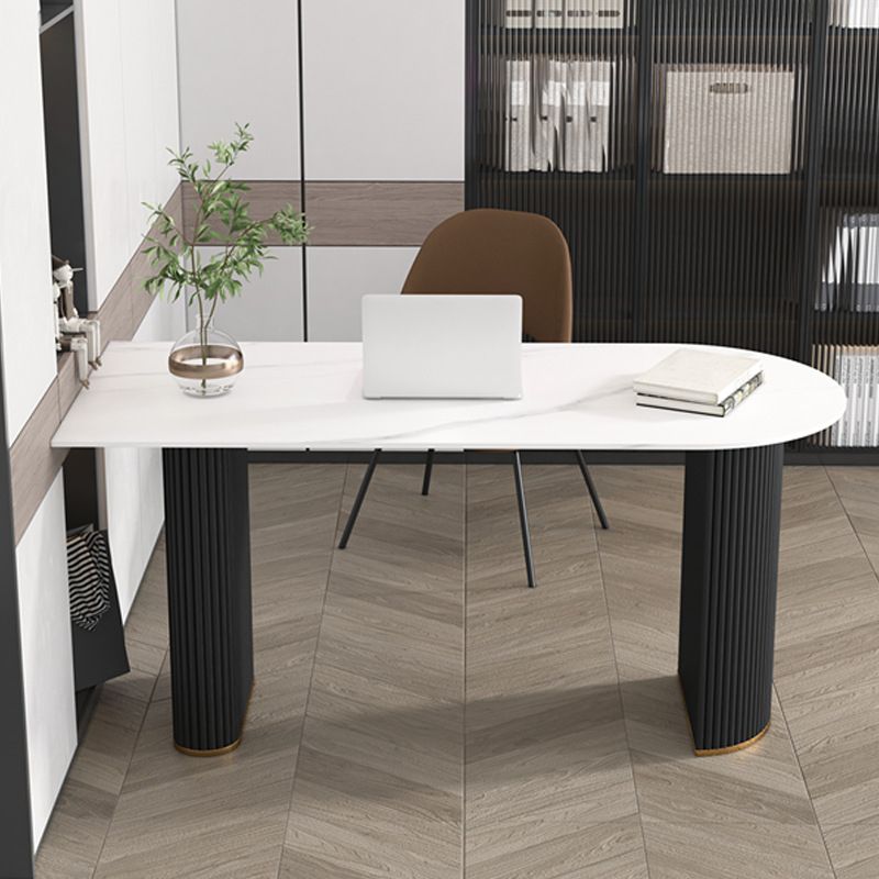 Contemporary Oval Marble Office Desk for Home or Office Writing Desk Clearhalo 'furn' 'furn_office_desk' 'Furniture' 'Office Desks' 'Office Furniture' 'office_desk' 1200x1200_c2922ba4-4845-4134-a3c4-093da2741bb7