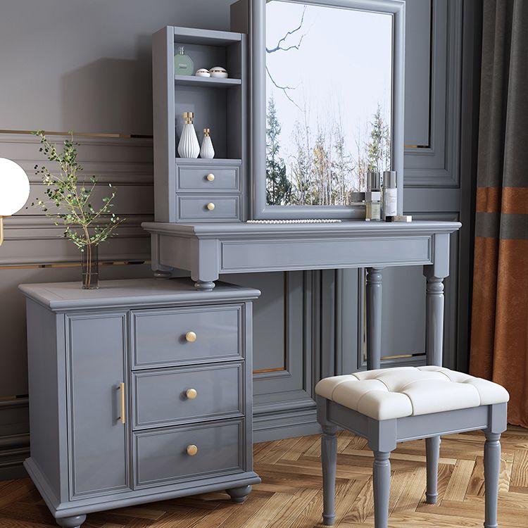 Slaapkamer make -up ijdelheid set met spiegel rechte voeten ijdelheid kleedtafel