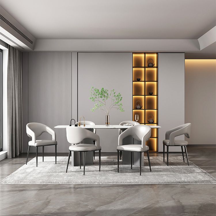 Sedia da sala da pranzo aperta gambe nere contemporanee sedia da pranzo