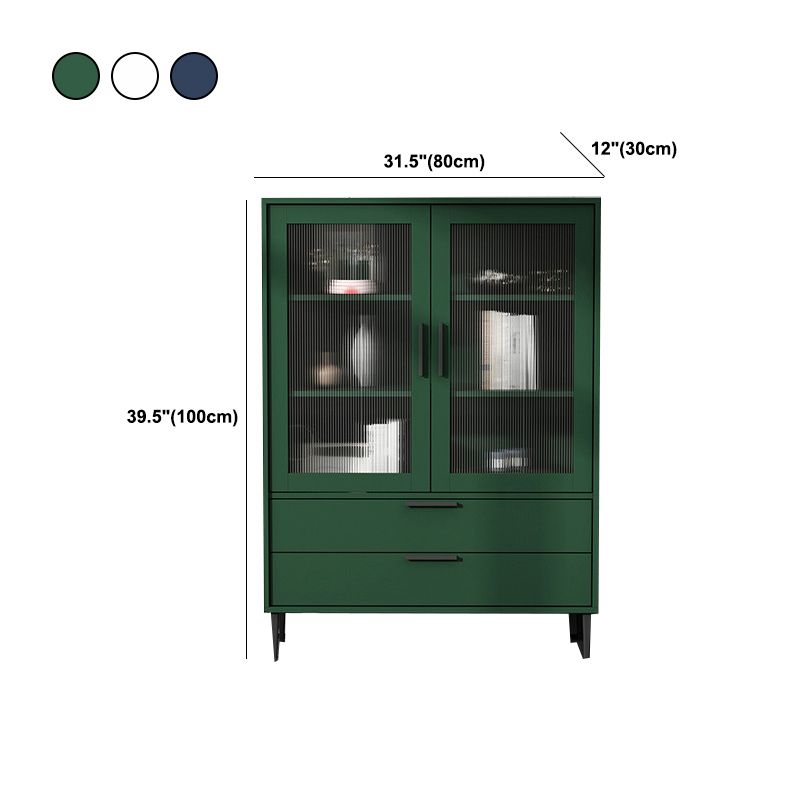 Wooden Accent Cabinet with Glass Door and 2 - Drawer 11.81" Wide Side Cabinet Clearhalo 'Cabinets & Chests' 'cabinets_chests' 'furn' 'furn_cabinets_chests' 'Furniture' 'Living Room Furniture' 1200x1200_c2937055-cfe9-4534-8386-cc89ac957f91