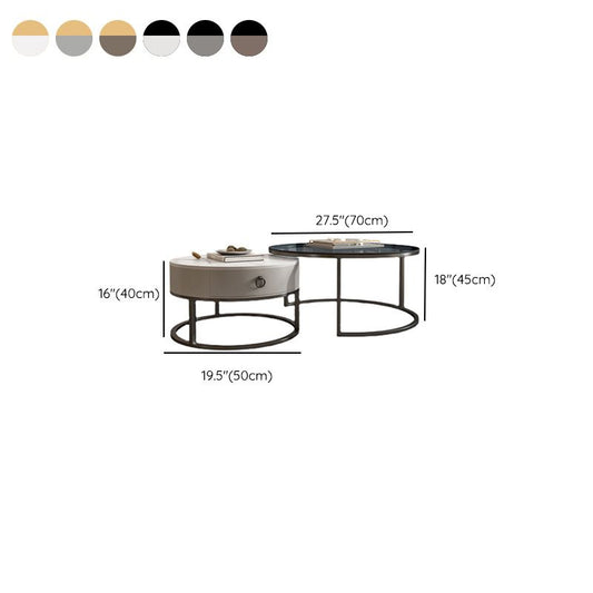 Tavolino in vetro rotondo tavolino con cornice contemporanea tavolino con cassetti