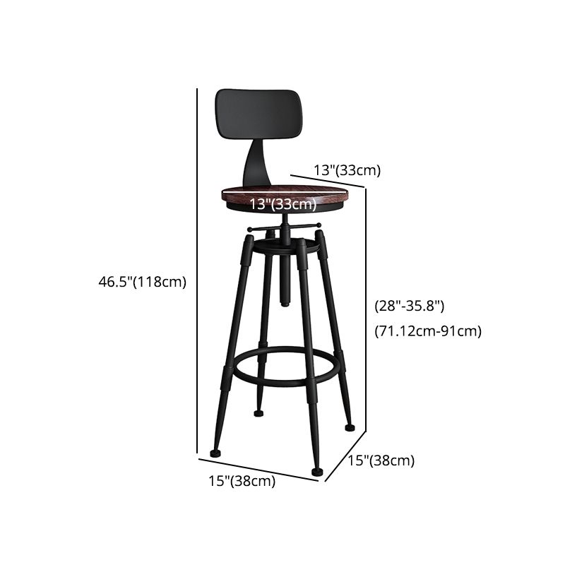 Industrial Armless Liftable Counter Stool Iron Restaurant Bar Stool with Pedal Clearhalo 'Bar Furniture' 'Bar Stools' 'bar_stools' 'furn' 'furn_bar_stools' 'furniture_bar_stools' 'Kitchen & Dining Furniture' 'kitchen&dining_furn' 'kitchen' 'kitchen_furn' Furniture' 1200x1200_c294bb3d-8a77-4c8e-b36d-47df70749e4a