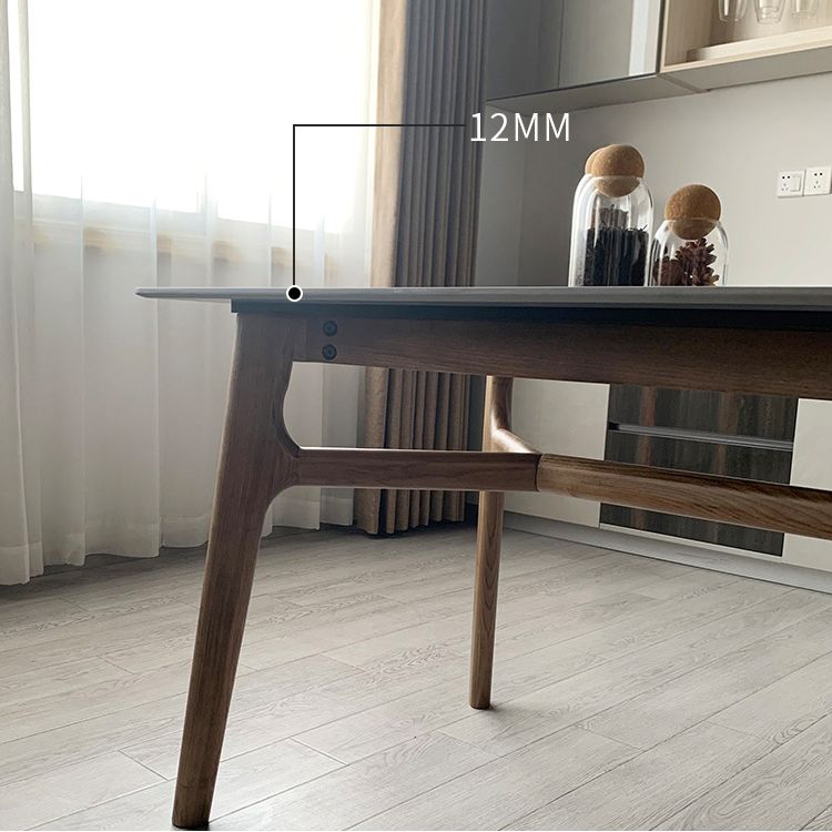 Mid-century Dining Table Rectangle 4-foot Solid Wood Table with Stone Top Clearhalo 'Dining Tables & Seating' 'Dining Tables' 'dining_table' 'furn' 'furn_dining_table' 'Furniture' 'furniture_dining_table' 'Kitchen & Dining Furniture' 'kitchen' 'kitchen_dining_table' 1200x1200_c294c6b5-ba76-49c5-b8da-651838b6227f