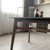 Mid-century Dining Table Rectangle 4-foot Solid Wood Table with Stone Top Clearhalo 'Dining Tables & Seating' 'Dining Tables' 'dining_table' 'furn' 'furn_dining_table' 'Furniture' 'furniture_dining_table' 'Kitchen & Dining Furniture' 'kitchen' 'kitchen_dining_table' 1200x1200_c294c6b5-ba76-49c5-b8da-651838b6227f