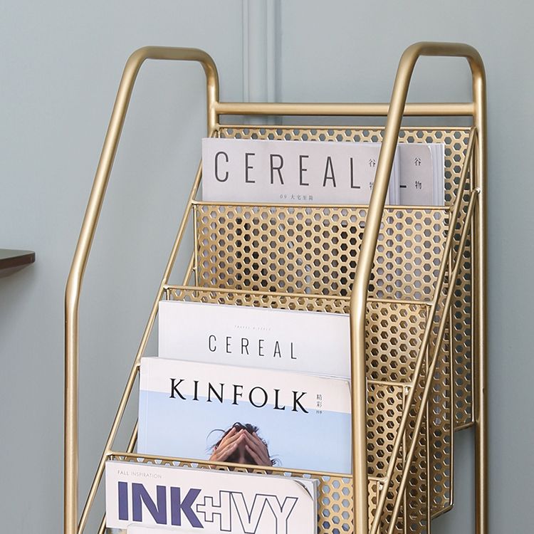 Modern metalen boekenplank geometrische gesloten achterste verticale boekenkast in branden