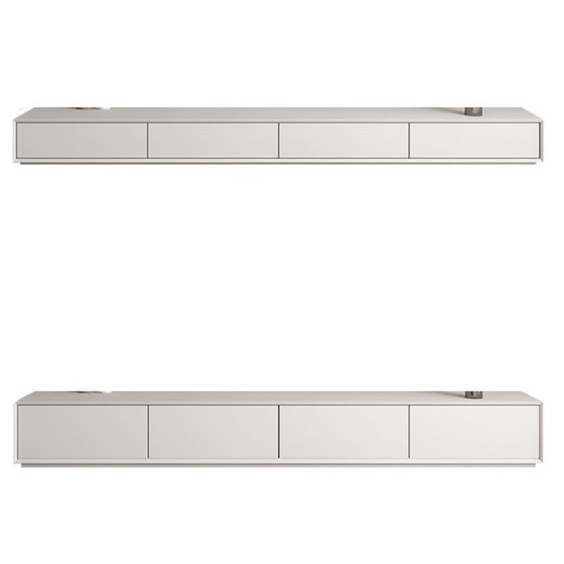 Faux Wood TV Console White Contemporary Cable Management Media Console Clearhalo 'furn' 'furn_tv_stands_entertainment_centers' 'Furniture' 'Living Room Furniture' 'TV Stands & Entertainment Centers' 'TV Stands & Media Storage Furniture' 'tv_stands_entertainment_centers' 1200x1200_c295697c-0dbc-457a-9781-76a2a641176f