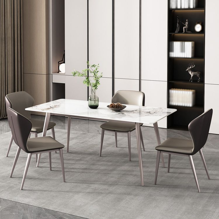 Rectangle 4 Legs Dining Table Modern Sintered Stone Dining Room Table Clearhalo 'Dining Tables & Seating' 'Dining Tables' 'dining_table' 'furn' 'furn_dining_table' 'Furniture' 'Kitchen & Dining Furniture' 1200x1200_c295ea0a-31d9-4dad-a40d-3b4f6551d807