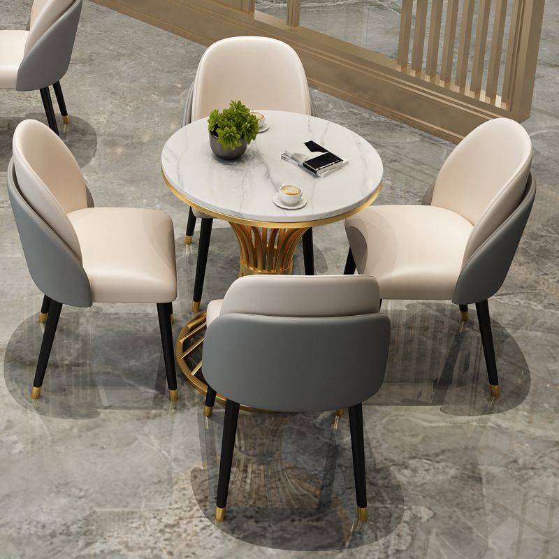 Glam Style 1/2/3/5 Pieces Table Set Gold Base and Stone Top Kitchen Set for Dining Room Clearhalo 'Dining Room Sets' 'Dining Tables & Seating' 'dining_room_set' 'furn' 'furn_dining_room_set' 'Furniture' 'furniture_dining_room_set' 'Kitchen & Dining Furniture' 'kitchen&dining_furn' 'kitchen' 1200x1200_c2963928-4238-4183-a3a6-5ed2fc40169a
