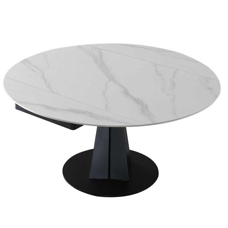 Contemporary Round Dining Table Sintered Stone Dining Table with Pedestal Base Clearhalo ' dining_table' 'Dining Tables & Seating' 'Dining Tables' 'furn' 'furn_dining_table' 'Furniture' 'furniture_dining_table' 'Kitchen & Dining Furniture' 'kitchen&dining_furn' 'kitchen' 'kitchen_dining_table' 1200x1200_c2965601-15c4-436f-afb9-c7e53d85ad36
