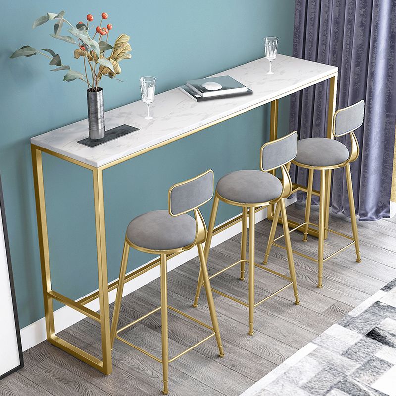 Glam Rectangle Bar Table Set 1/2/4 Pieces Faux Marble Pub Set for Dining Room Clearhalo 'Bar Furniture' 'furn' 'furn_home_bar_bar_sets' 'Furniture' 'Home Bars & Bar Sets' 'home_bar_bar_sets' 'Kitchen & Dining Furniture' 1200x1200_c2982c10-03ff-4572-ad7b-27749405a385