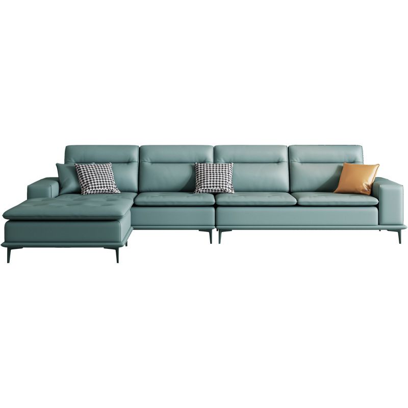 Scandinavian 32.28 " H Faux Leather Square Arm Sofa for Living Room Clearhalo 'furn' 'furn_sectionals' 'Furniture' 'Living Room Furniture' 'Sectionals' 1200x1200_c298ceec-4032-4701-8227-c9cee0ab4c96
