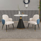 Glam 1/2/3/4/5 Pieces Dinette Set with White Sintered Stone Top Round Dining Table Set Clearhalo 'Dining Room Sets' 'Dining Tables & Seating' 'dining_room_set' 'furn' 'furn_dining_room_set' 'Furniture' 'furniture_dining_room_set' 'Kitchen & Dining Furniture' 1200x1200_c29ba5e0-230a-48cb-a3ba-ebe84f967aac