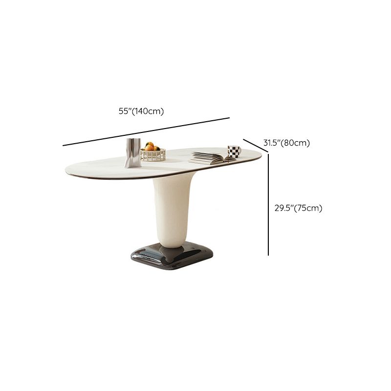 Contemporary Kitchen Dinner Table Oval Pedestal Dining Table Clearhalo 'Dining Tables & Seating' 'Dining Tables' 'dining_table' 'furn' 'furn_dining_table' 'Furniture' 'Kitchen & Dining Furniture' 1200x1200_c29d97a9-af2b-4797-bb63-5c00a527617b