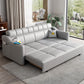 Contemporary Sofa Bed Gray with Storage Cushion Back Upholstered Futon Sleeper Sofa