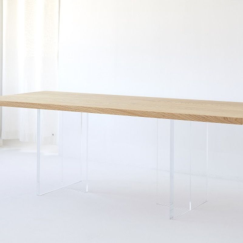 Pine Wood Top Dining Table Contemporary Rectangle Dining Table with Double Pedestal Base Clearhalo ' dining_table' 'Dining Tables & Seating' 'Dining Tables' 'furn' 'furn_dining_table' 'Furniture' 'furniture_dining_table' 'Kitchen & Dining Furniture' 'kitchen&dining_furn' 'kitchen' 'kitchen_dining_table' 1200x1200_c29e359d-bb90-4327-81f3-004bb52941c5