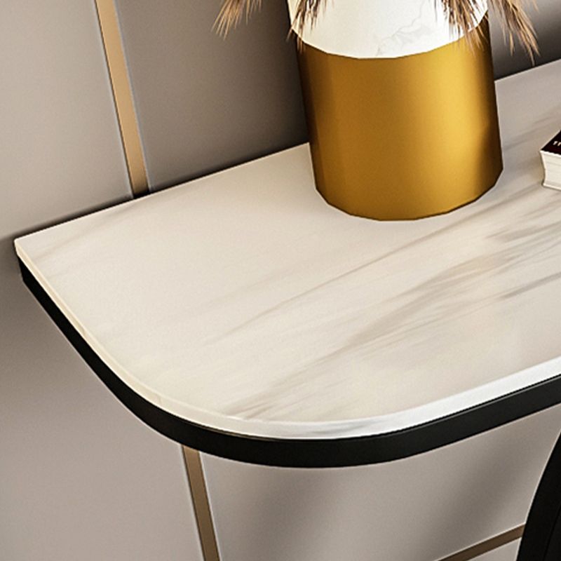 Mesa final de metal glam -metal Media mesa de sofá de piedra de luna para Hall