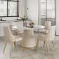 Stone Top Dining Table Round Table with Wood Pedestal Base in White Clearhalo 'Dining Tables & Seating' 'Dining Tables' 'dining_table' 'furn' 'furn_dining_table' 'Furniture' 'furniture_dining_table' 'Kitchen & Dining Furniture' 'kitchen' 'kitchen_dining_table' 1200x1200_c2a0aa0f-a332-4186-bb00-809d0d920d08