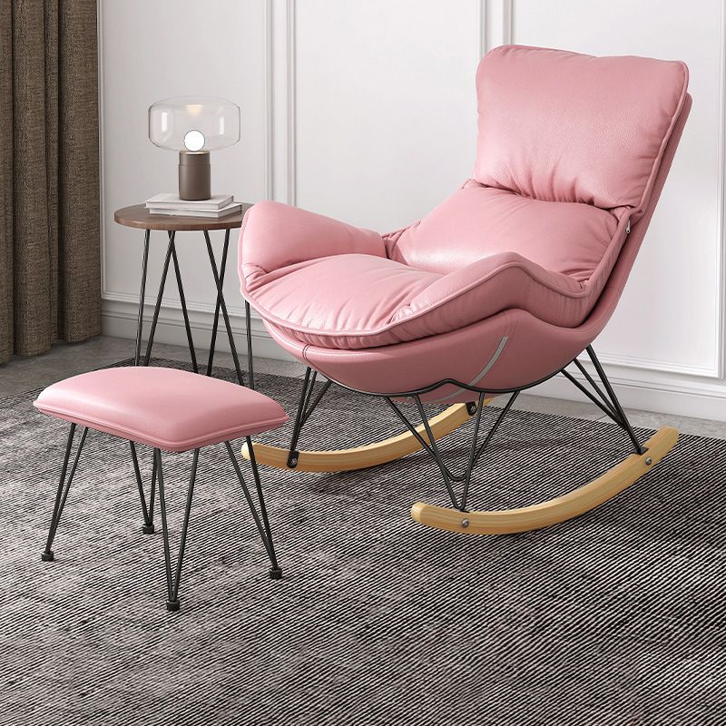 Chaise à bascule en bois massif chaise de culbuteur contemporaine avec siège rembourré