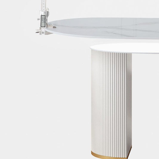 北欧のグラム焼結ストーンダイニングテーブルセット1/4/5/7ピース楕円形のダイニングテーブルセットセット