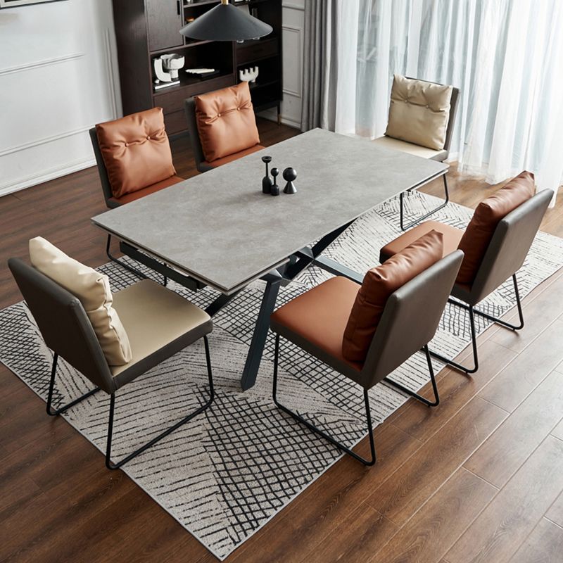 Modern Home Solid Back Chair Leather Matte Finish Dining Chair Clearhalo 'Dining Chairs' 'Dining Tables & Seating' 'dining_chair' 'furn' 'furn_dining_chair' 'Furniture' 'Kitchen & Dining Furniture' 1200x1200_c2a36c2f-055b-460f-9eeb-fe96298f34e2