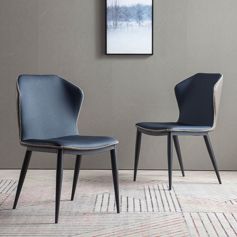 Metal Contemporary Dining Room Chairs Metallic Finish Wingback Side Chair Clearhalo ' kitchen&dining_furn' 'Dining Chairs' 'Dining Tables & Seating' 'dining_chair' 'furn' 'furn_dining_chair' 'Furniture' 'furniture_dining_chair' 'Kitchen & Dining Furniture' 'kitchen' 1200x1200_c2a530a8-0b1c-4a5f-866c-c3bd9eebfe32
