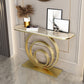 12 Inch Wide Modern Accent Table Half Moon Metal Console Table for Hall