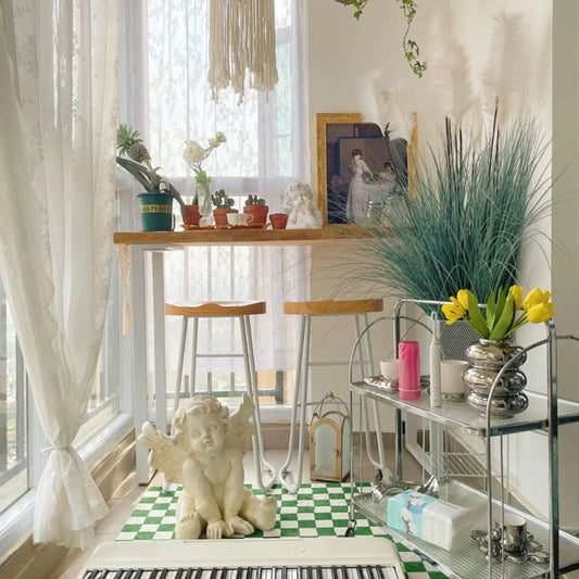 Rectangle Pine Wood Top Bistro Table Modern Pub Table with White Metal Base Clearhalo 'Bar Furniture' 'Bar Tables' 'bar_tables' 'furn' 'furn_bar_tables' 'Furniture' 'Kitchen & Dining Furniture' 1200x1200_c2a5c2e6-b6ad-4188-a181-6912ad37077f