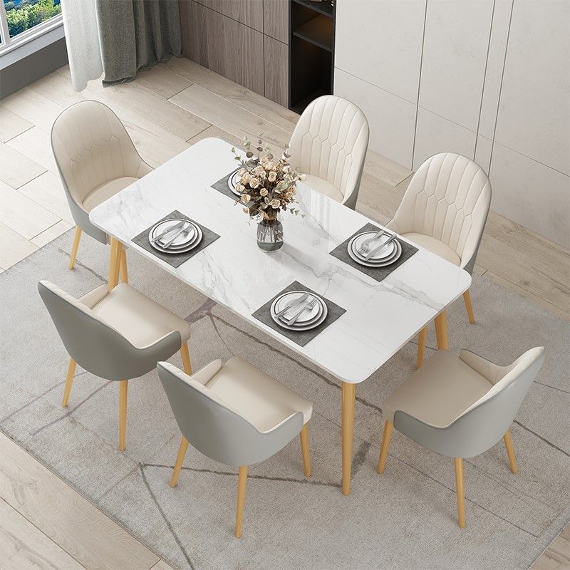 Traditional Luxury Rectangle Dining Collection 4-foot Stone Furniture Clearhalo 'Dining Tables & Seating' 'Dining Tables' 'dining_table' 'furn' 'furn_dining_table' 'Furniture' 'furniture_dining_table' 'Kitchen & Dining Furniture' 'kitchen' 'kitchen_dining_table' 1200x1200_c2a6396b-563a-499e-8007-9438aab12e6c